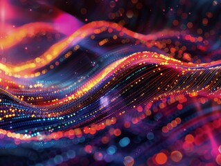 an electrifying blend of vibrant hues dancing on a digital canvas An essential for any cyber-themed product showcase