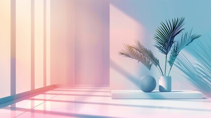 Aesthetic and beautiful minimalism architecture background featuring clean lines, neutral colors, and design elements, perfect for video calls or online meetings, creating professional atmosphere.