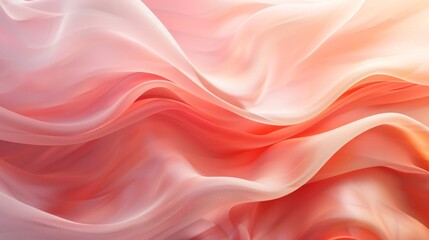 Obraz premium Soft Coral Silk Waves