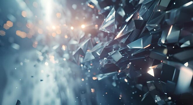 3D-rendered minimalist light shards, abstractly depicting tech disruption