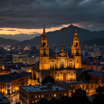Bogota Downtown - Primate Cathedral of Bogot&aacute; seen from the Gabriel Garcia Marquez Cultural Center
