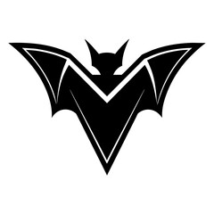 Bat silhouette: Majestic bat bird soaring gracefully in silhouette.