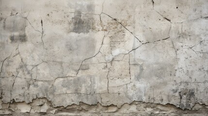 A close-up of rough concrete wall with cracks and irregularities, highlighting its rugged and industrial texture