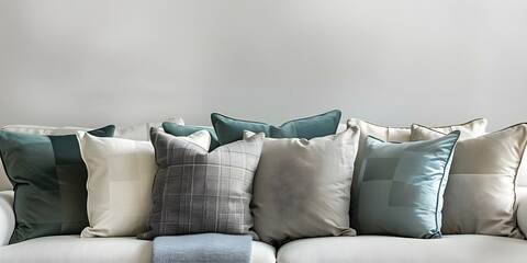 Variety of Pillows Featuring Different Textures and Materials. Concept Pillow Texture, Home Decor, Interior Design, Fabric Choices, Bedroom Accessories