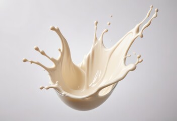 Splash of milk or cream, cut out on white background