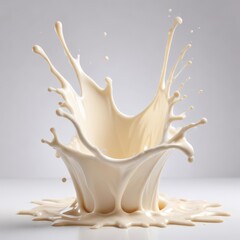 Splash of milk or cream, cut out on white background