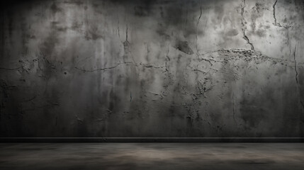 Empty gray concrete wall. Gray concrete wall as background. Abstract design with textured black stone wall background