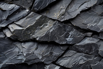 Black stone rock texture background. Created with Ai