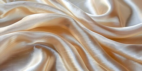 Obraz premium Textured Satin Pearl Linen Fabric with Wave Lines: Perfect for Web Design. Concept Web Design, Fabric Material, Textured Satin, Pearl Linen, Wave Lines