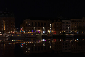 night view of the city of Stockholm