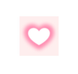 Blurred soft white heart with a pink halo. Contemporary design element, background.