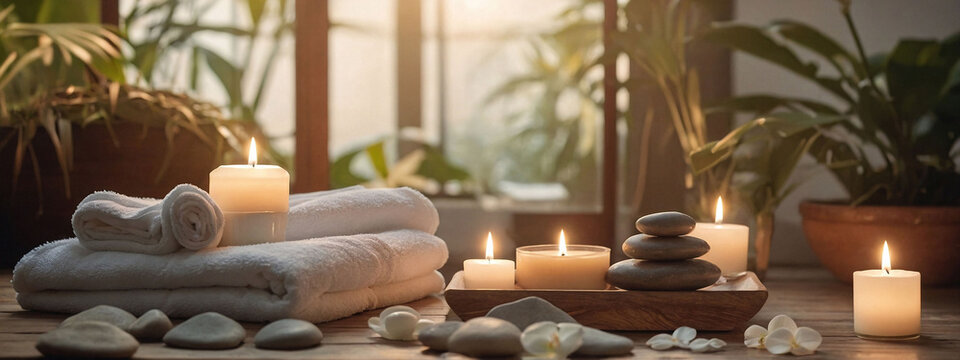 Spa background towel bathroom white luxury concept massage candle bath. Bathroom white wellness spa background towel relax aromatherapy flower accessory zen therapy aroma beauty setting table salt oil