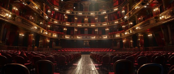 Classical concert in a grand opera house, Musical Celebration, 3D Render