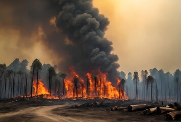 Natural disasters involving forest fires destroy the environment.
