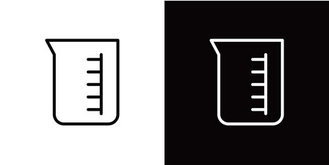 シンプルなビーカーのラインアイコン