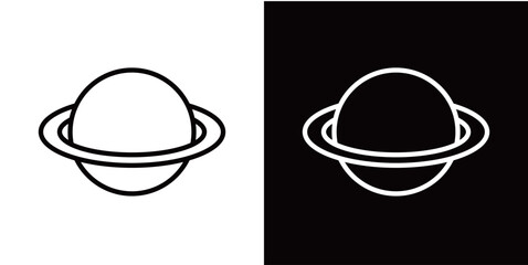 
タイトル	シンプルな土星のラインアイコン