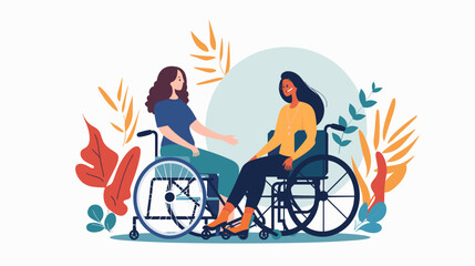 Women Supporting and Empowering Female with Disability in Wheelchair, Providing Care

