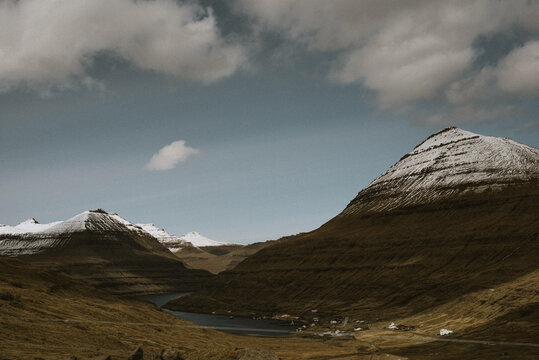sunlight hitting a small village