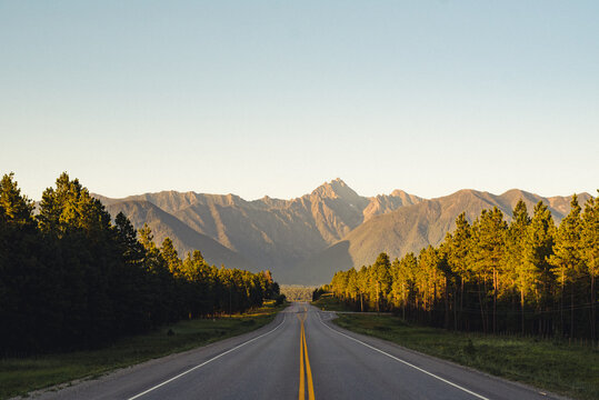 road leading to the mountains