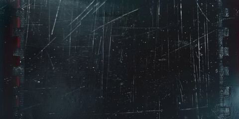 dark background with dust and scratches on the screen. Dust scratches overlay. Old film effect. Dark aged texture, film texture, copy space