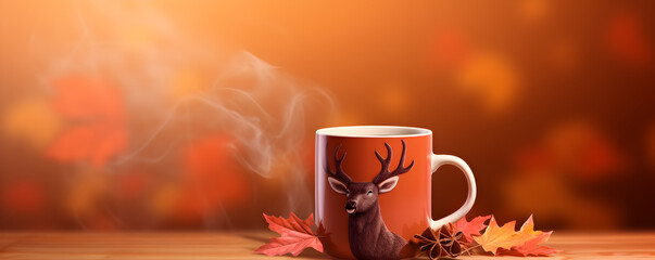 Illustration of a coffee cup with fire and smoke, Smoldering Sip: Coffee Cup Illustration with Smoky Flames
