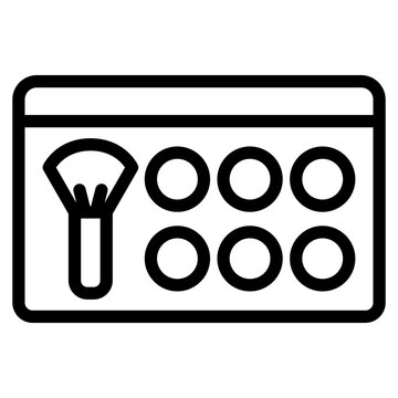makeup palette with brush outline clip art preview