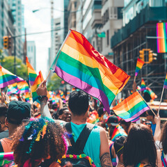 LGBTQ community coming together at a Pride parade
