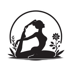 Gymnastics female silhouette illustration