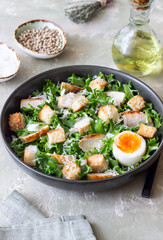 Caesar salad with chicken. Healthy eating. Diet.