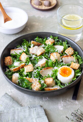 Caesar salad with chicken. Healthy eating. Diet.
