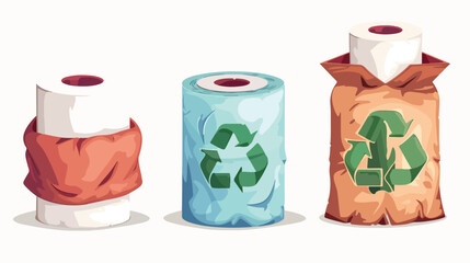 Toilet paper packaging icons Four roll length number