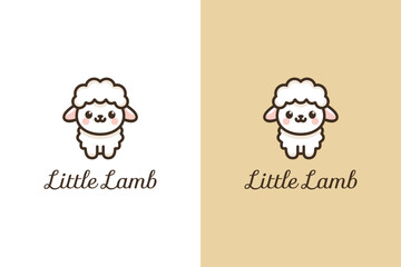 Lamb Logo Design Inspiration. Cute Lamb Vector. Cute Lamb Illustration Concept.
