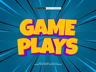 game plays editable text effect in simple and happy text style