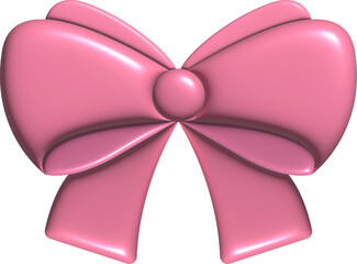 3D Coquette Pink Bow Element
