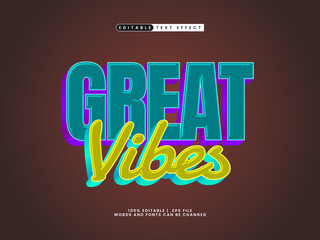 great vibes editable text effect in kids and joyful text style