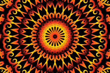 Beautiful colourful batik ethnic dayak line art pattern of indonesian culture traditional background 