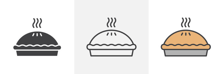 Pie vector set. Hot apple pie graphic. © iconic