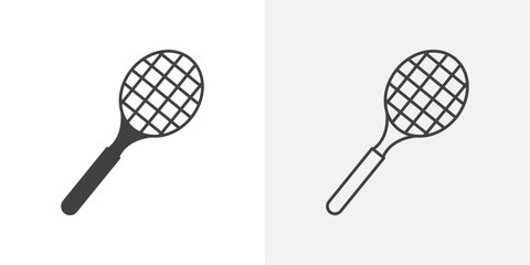 Racquet vector set. Tennis racket graphic. Bat tennis championship match icon.