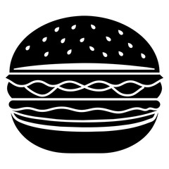 burger icon vector art illustration