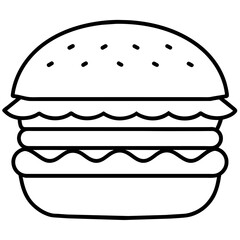 burger icon vector art illustration