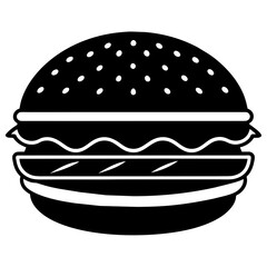 burger icon vector art illustration