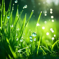 dew drops on grass