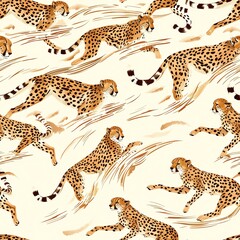 Creative representation of cheetah print on lightweight fabric, waving in the breeze to simulate speed and fluidity in design