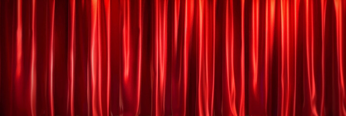 Luxurious red stage curtain with rich texture creating an elegant and opulent ambiance in a theatrical setting with deep, vibrant color
