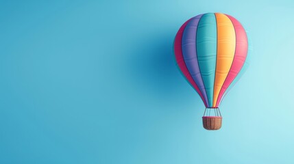 Fototapeta premium Hot air balloon on blue background