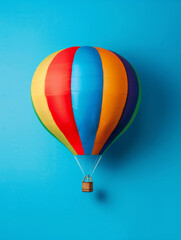Fototapeta premium Hot air balloon on blue background