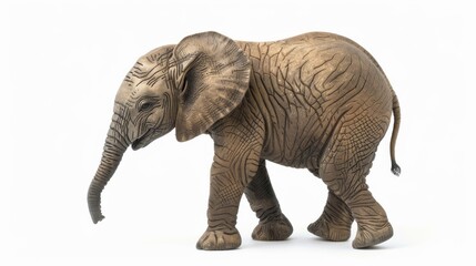 Fototapeta premium Small Elephant Standing on White Floor