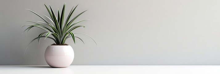 Plant in White Vase on Table