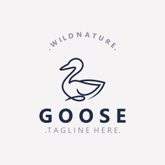 Animal Goose bird nature logo with modern style inspiration. premium design