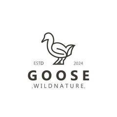 Animal Goose bird nature logo with modern style inspiration. premium design